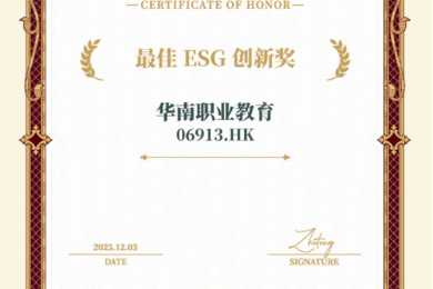华南职业教育（6913.HK）蝉联“最佳ESG创新奖”，以教育赋能诠释ESG深层价值